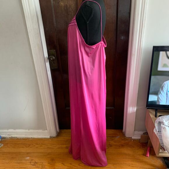 Pink 70s Maxi Disco Slip Dress MEDIUM Donna Richard for Gillian & O’Malley - Picture 4 of 9
